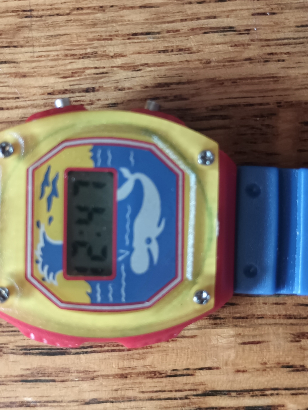 Kids Dolphin Digital Swim Watch - Blue & Yellow